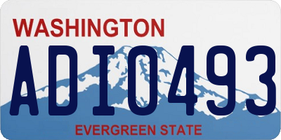 WA license plate ADI0493