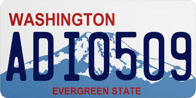 WA license plate ADI0509