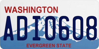 WA license plate ADI0608