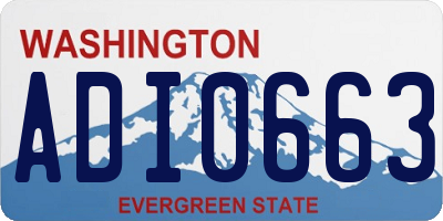 WA license plate ADI0663