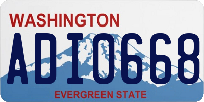 WA license plate ADI0668