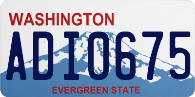 WA license plate ADI0675