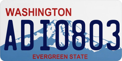 WA license plate ADI0803