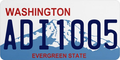 WA license plate ADI1005