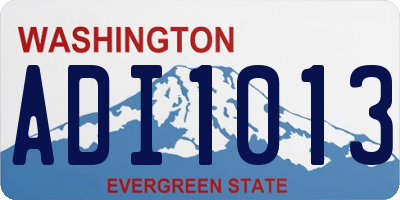 WA license plate ADI1013