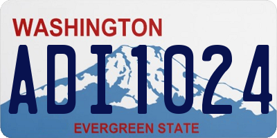 WA license plate ADI1024