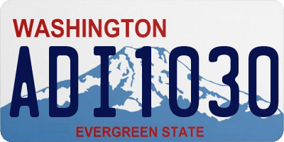 WA license plate ADI1030