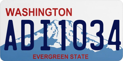 WA license plate ADI1034