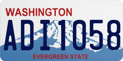 WA license plate ADI1058