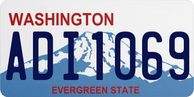 WA license plate ADI1069