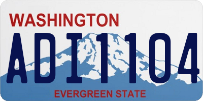 WA license plate ADI1104