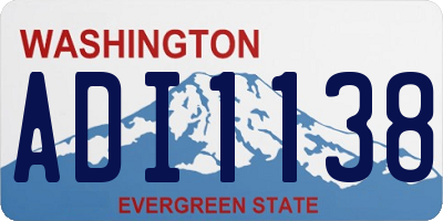 WA license plate ADI1138