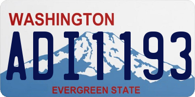 WA license plate ADI1193