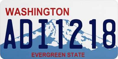 WA license plate ADI1218