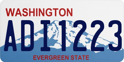 WA license plate ADI1223