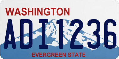 WA license plate ADI1236
