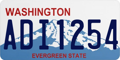 WA license plate ADI1254
