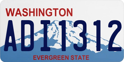 WA license plate ADI1312