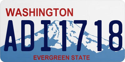 WA license plate ADI1718