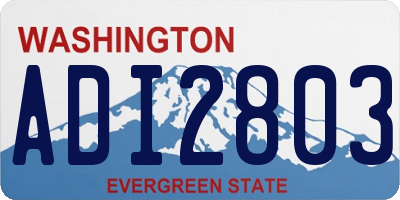 WA license plate ADI2803