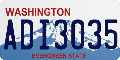 WA license plate ADI3035