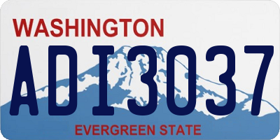 WA license plate ADI3037