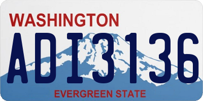 WA license plate ADI3136