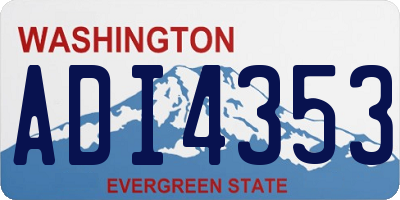 WA license plate ADI4353