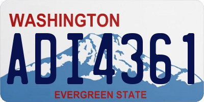 WA license plate ADI4361