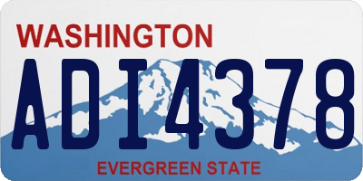 WA license plate ADI4378