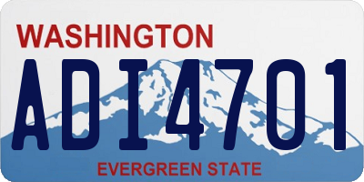 WA license plate ADI4701