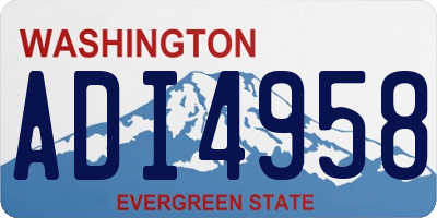 WA license plate ADI4958