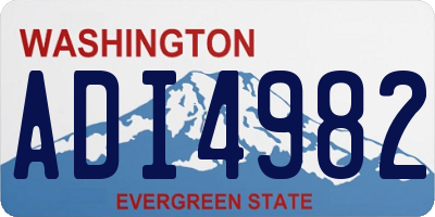 WA license plate ADI4982