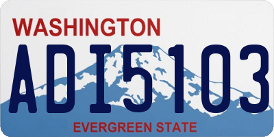 WA license plate ADI5103
