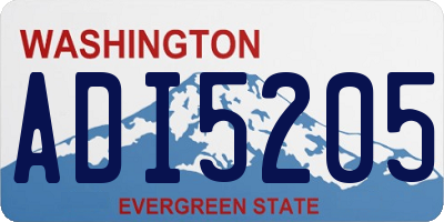 WA license plate ADI5205