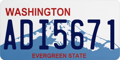 WA license plate ADI5671