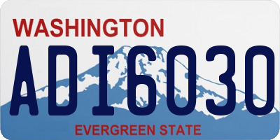 WA license plate ADI6030