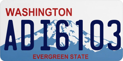 WA license plate ADI6103