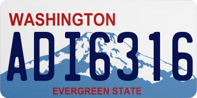 WA license plate ADI6316
