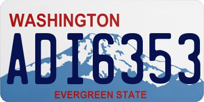 WA license plate ADI6353