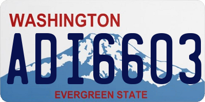 WA license plate ADI6603