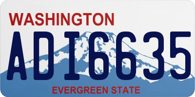 WA license plate ADI6635