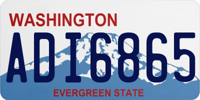WA license plate ADI6865