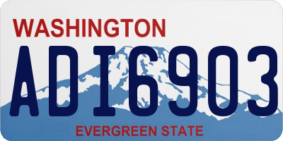 WA license plate ADI6903