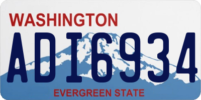 WA license plate ADI6934