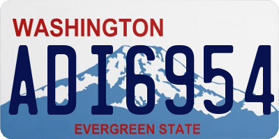 WA license plate ADI6954