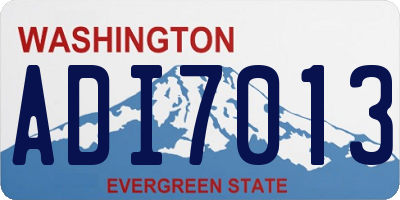 WA license plate ADI7013