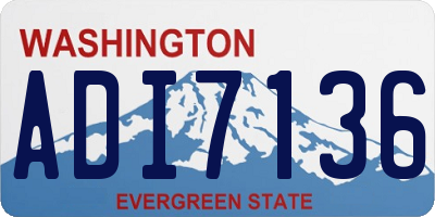 WA license plate ADI7136