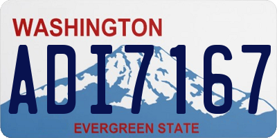 WA license plate ADI7167