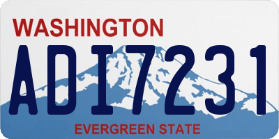WA license plate ADI7231